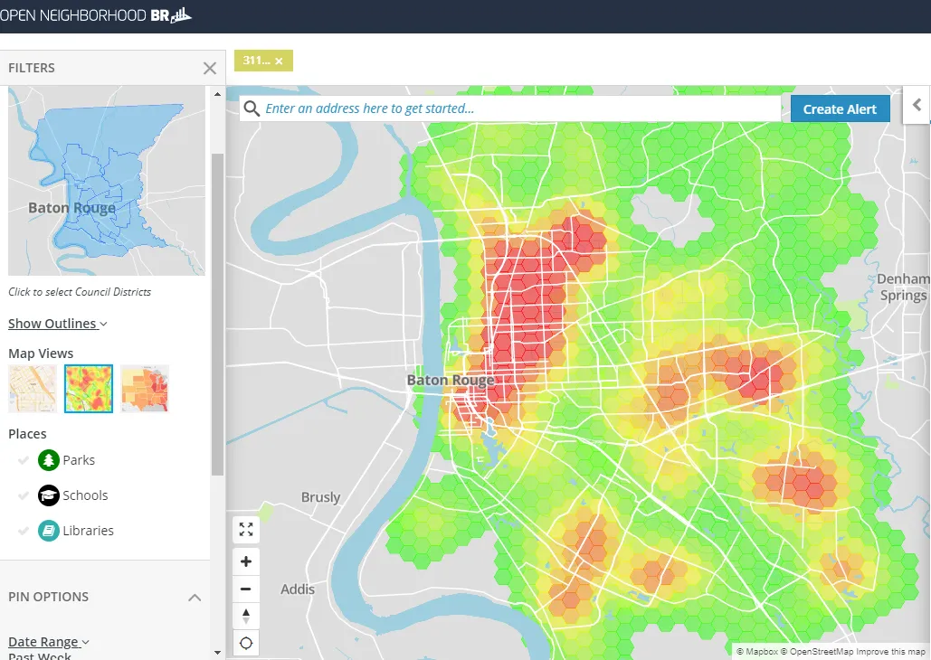 The Open Data BR platform in Baton Rouge, Louisiana,&nbsp;allows residents to track 311 calls by location.