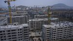 Unfinished apartment buildings at China Evergrande Group's Health Valley development on the outskirts of Nanjing, China, on Friday, Oct. 22, 2021.