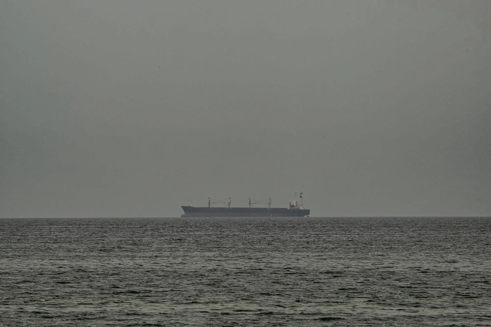 A ship&nbsp;in the Persian Gulf off the coast of Sharjah on April 13.