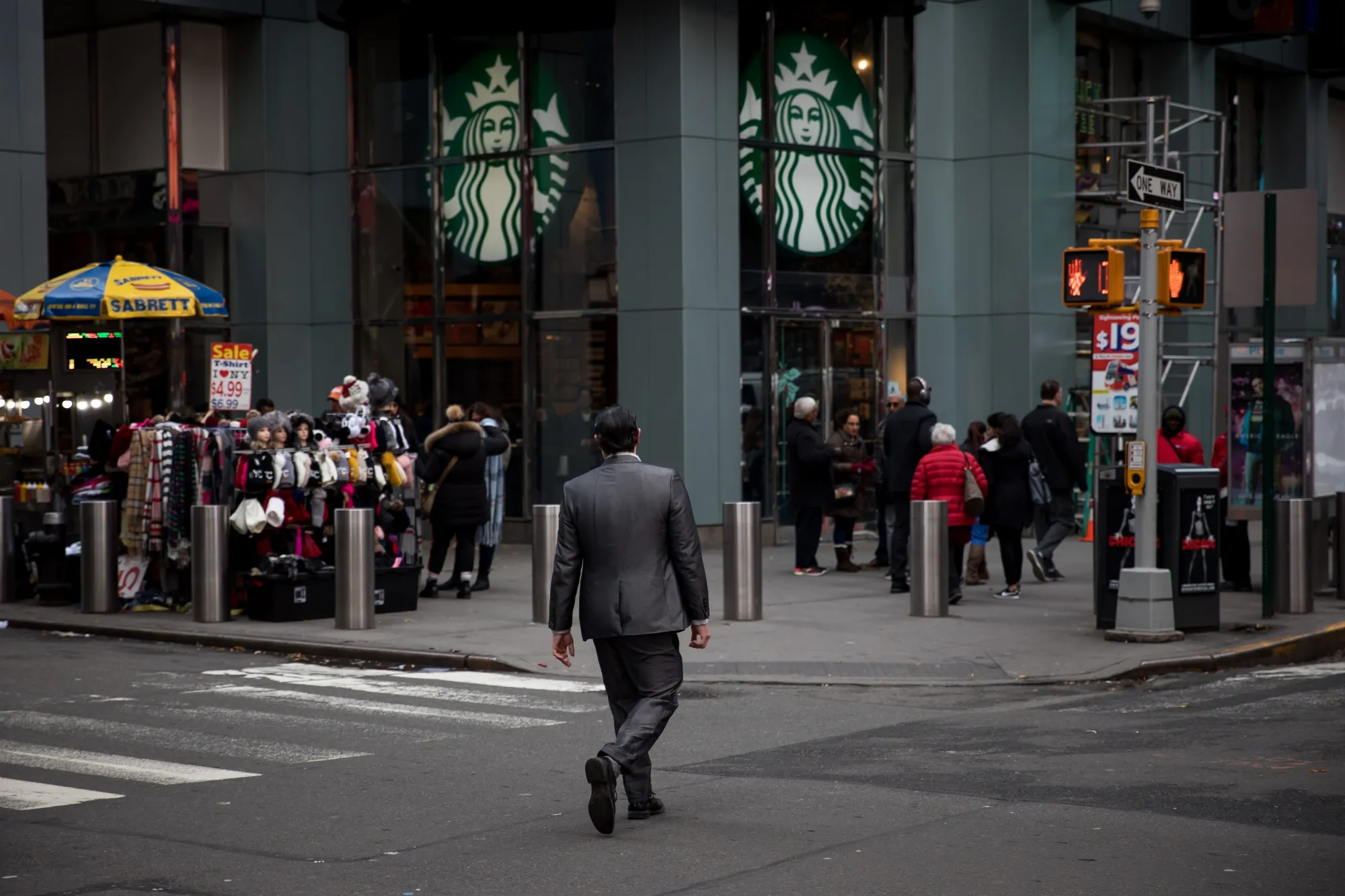 Times Square As U.S. Stocks Sink Further on Health, Tech Retreat
