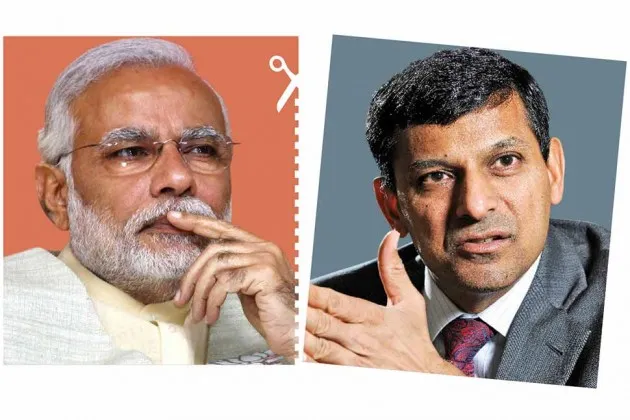 BJP leader Narendra Modi (left); Reserve Bank of India Governor Raghuram Rajan