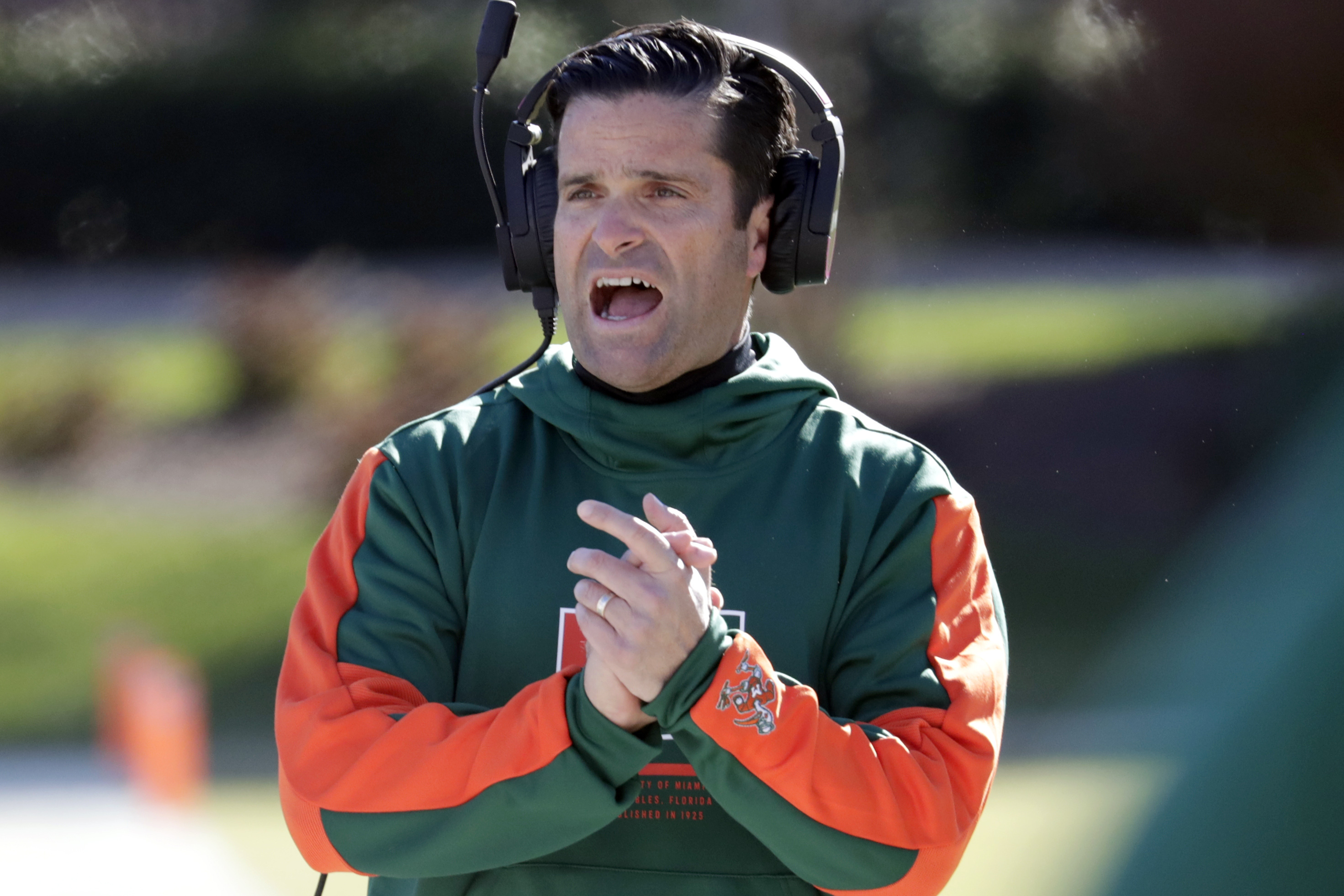 Miami head discount coach hurricanes