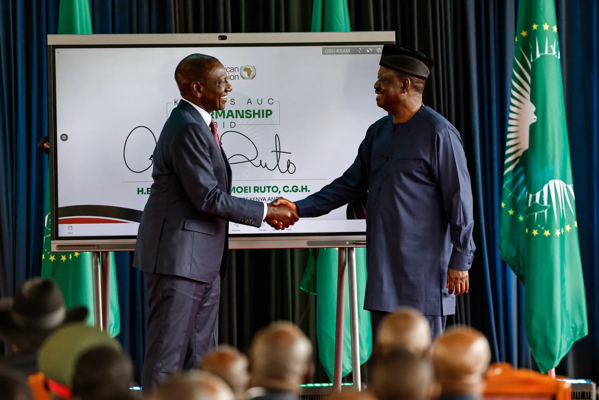 William Ruto, left, and Raila Odinga in 2024.
