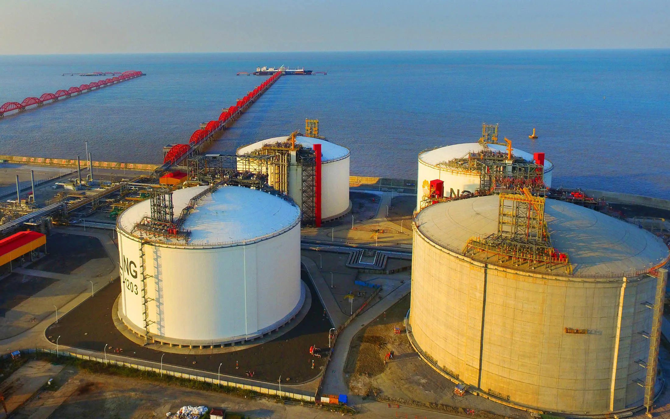 A view of a liquefied natural gas in Rudong, China.
