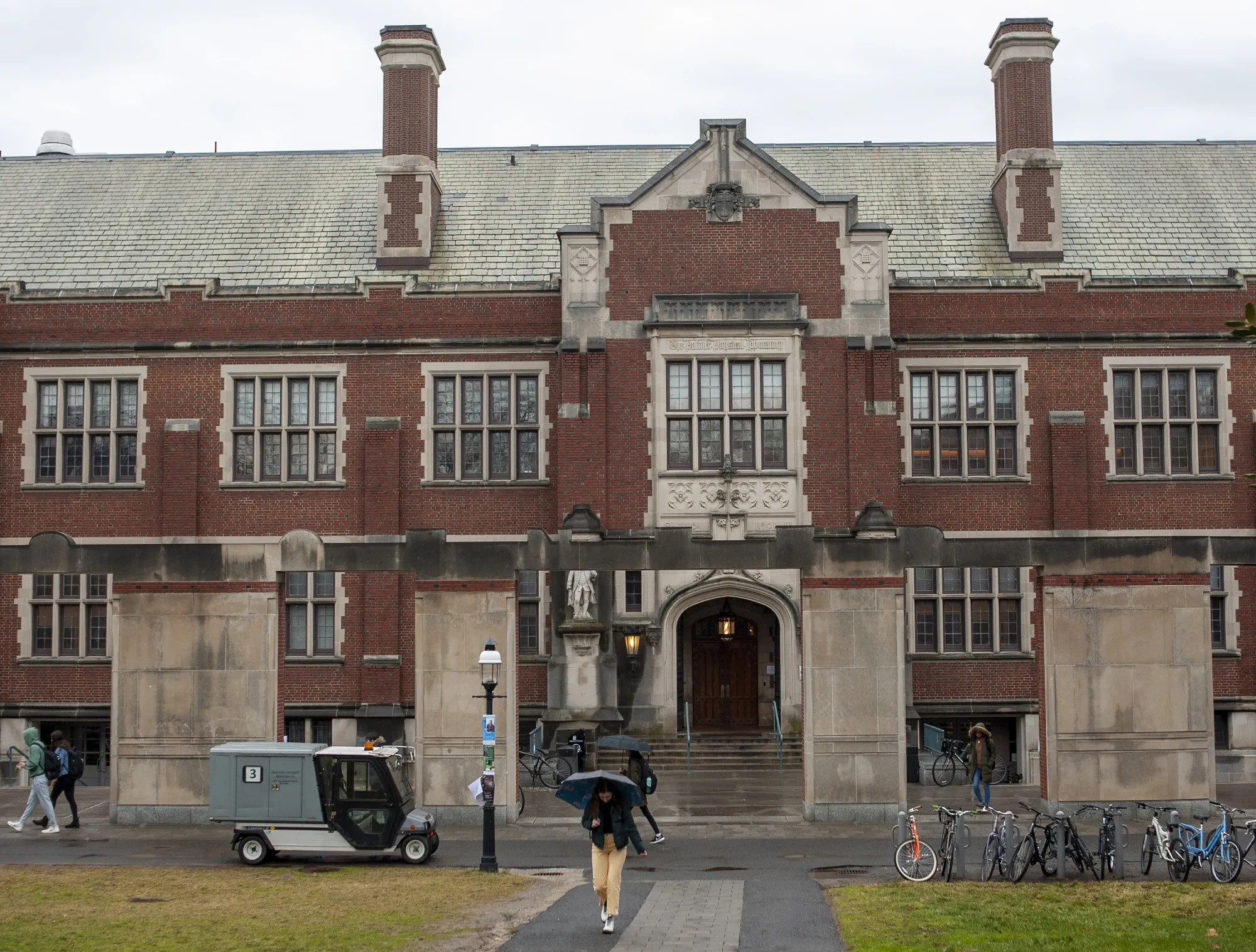 Students walk on campus at Princeton University in Princeton, New Jersey.