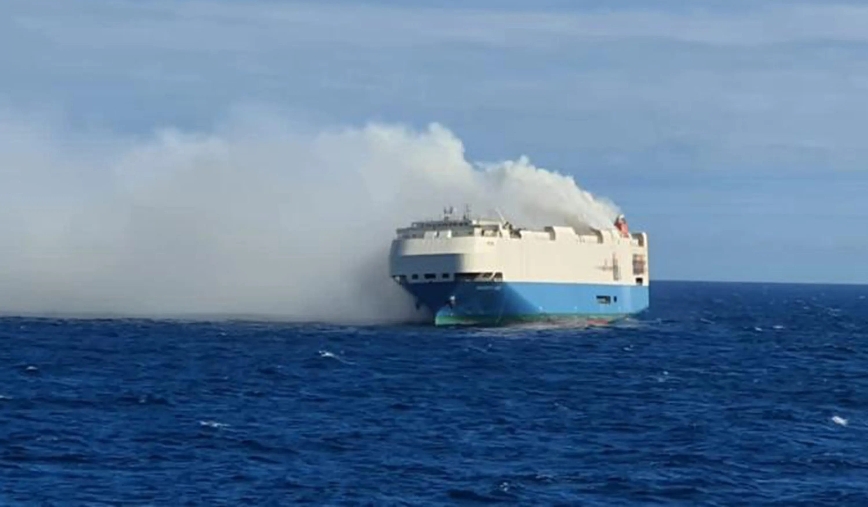 The Felicity Ace cargo ship off the coast of Portugal in 2022.