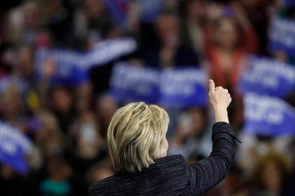 Her Bernie impression.
