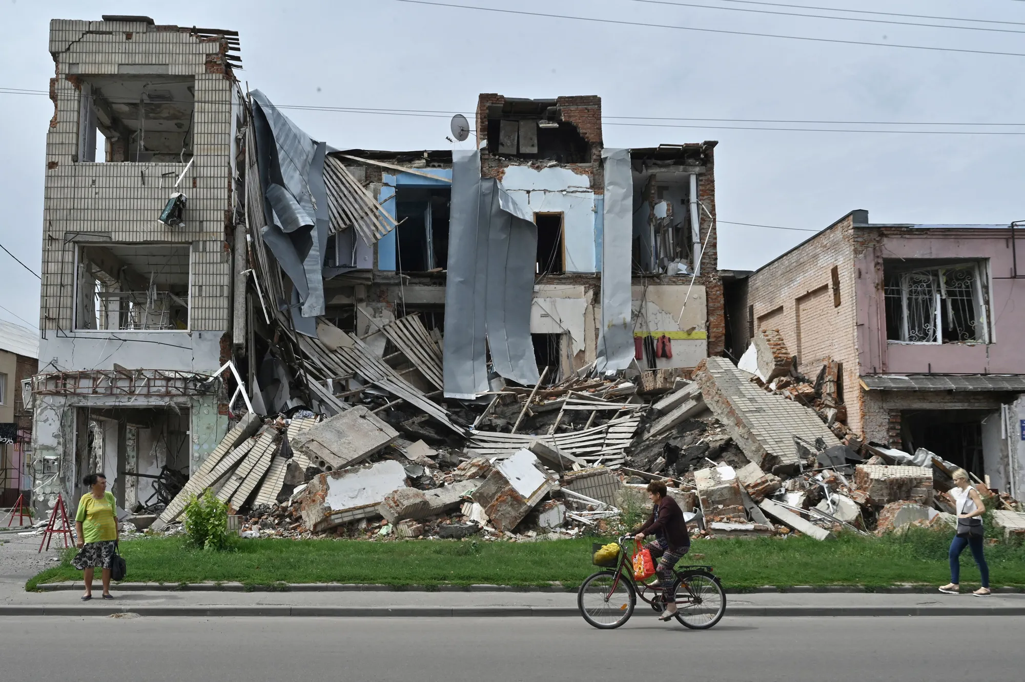 A destroyed store in Okhtyrka, Sumy region, Ukraine.