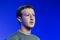 Mark Zuckerberg, chief executive officer of Facebook, speaks during the Internet.org summit in New Delhi on Oct. 9, 2014.