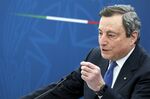 Mario Draghi speaks during a news conference in Rome, Italy, on April 8.