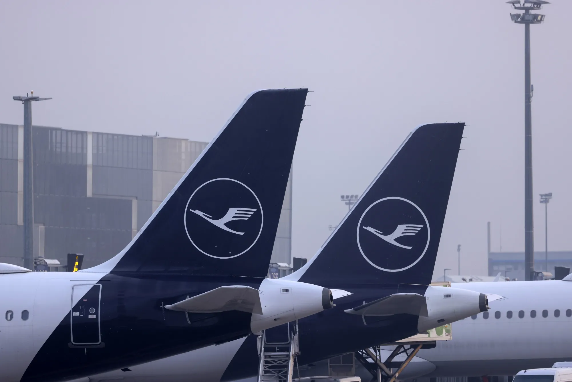 Lufthansa AG passenger aircraft at Frankfurt Airport in Frankfurt.