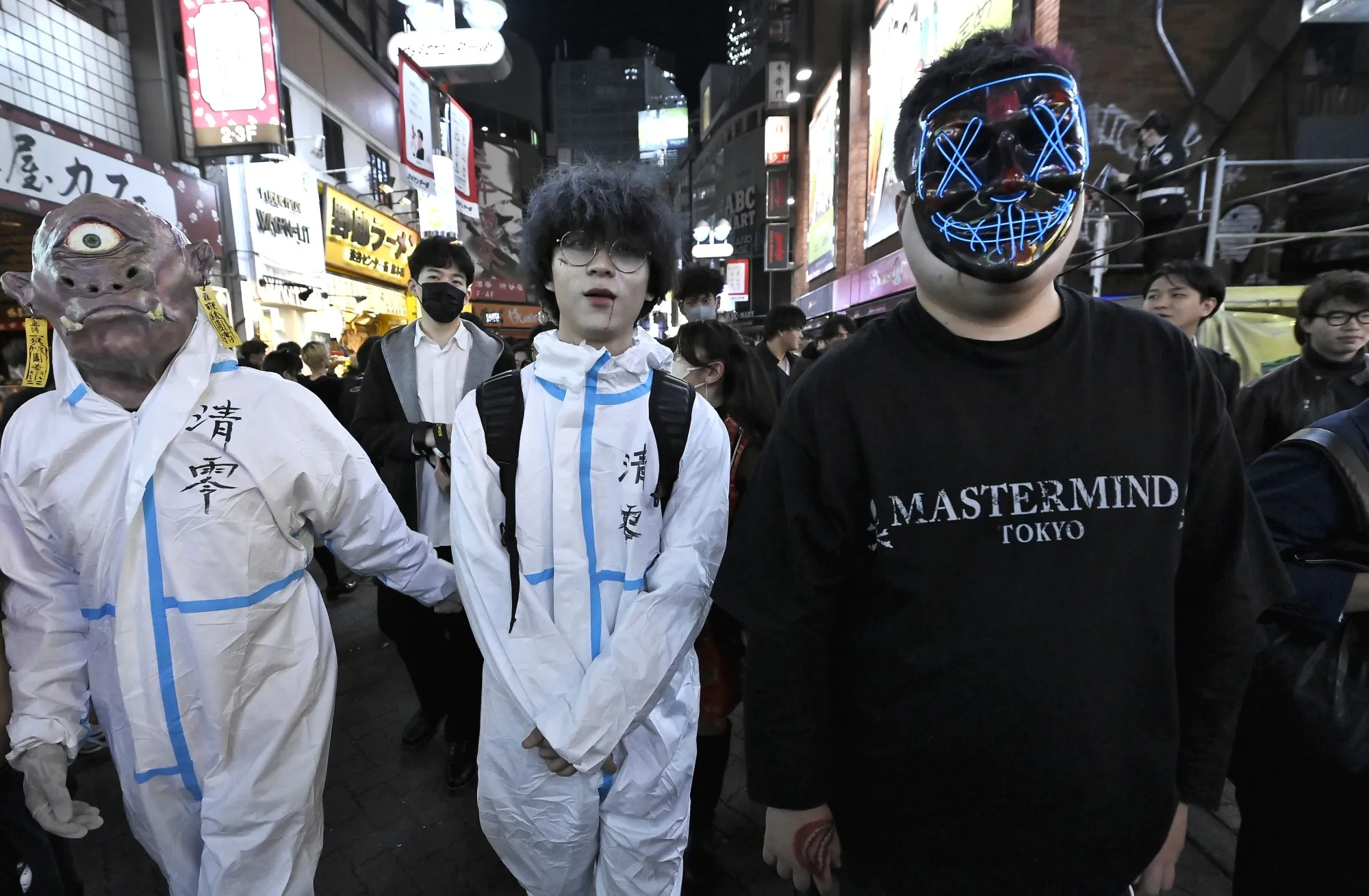 Costumed revelers in Shibuya on Oct. 31, 2022.