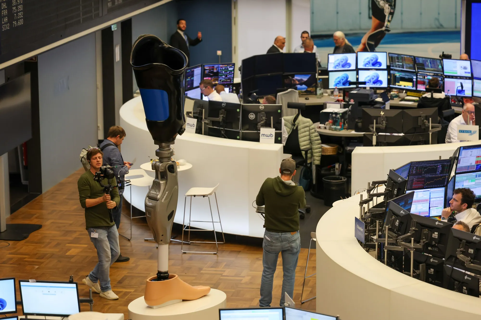 The Frankfurt Stock Exchange ahead of Ottobock’s&nbsp;debut trading session on Oct. 9.