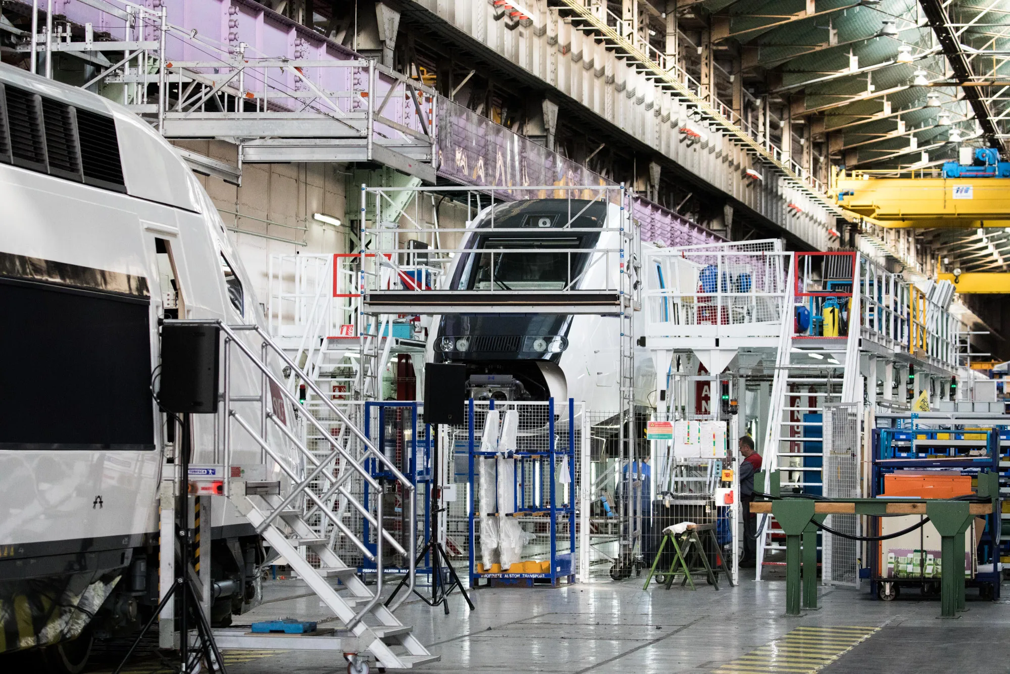 France's Finance Minister Bruno Le Maire Visits An Alstom SA TGV Train Factory