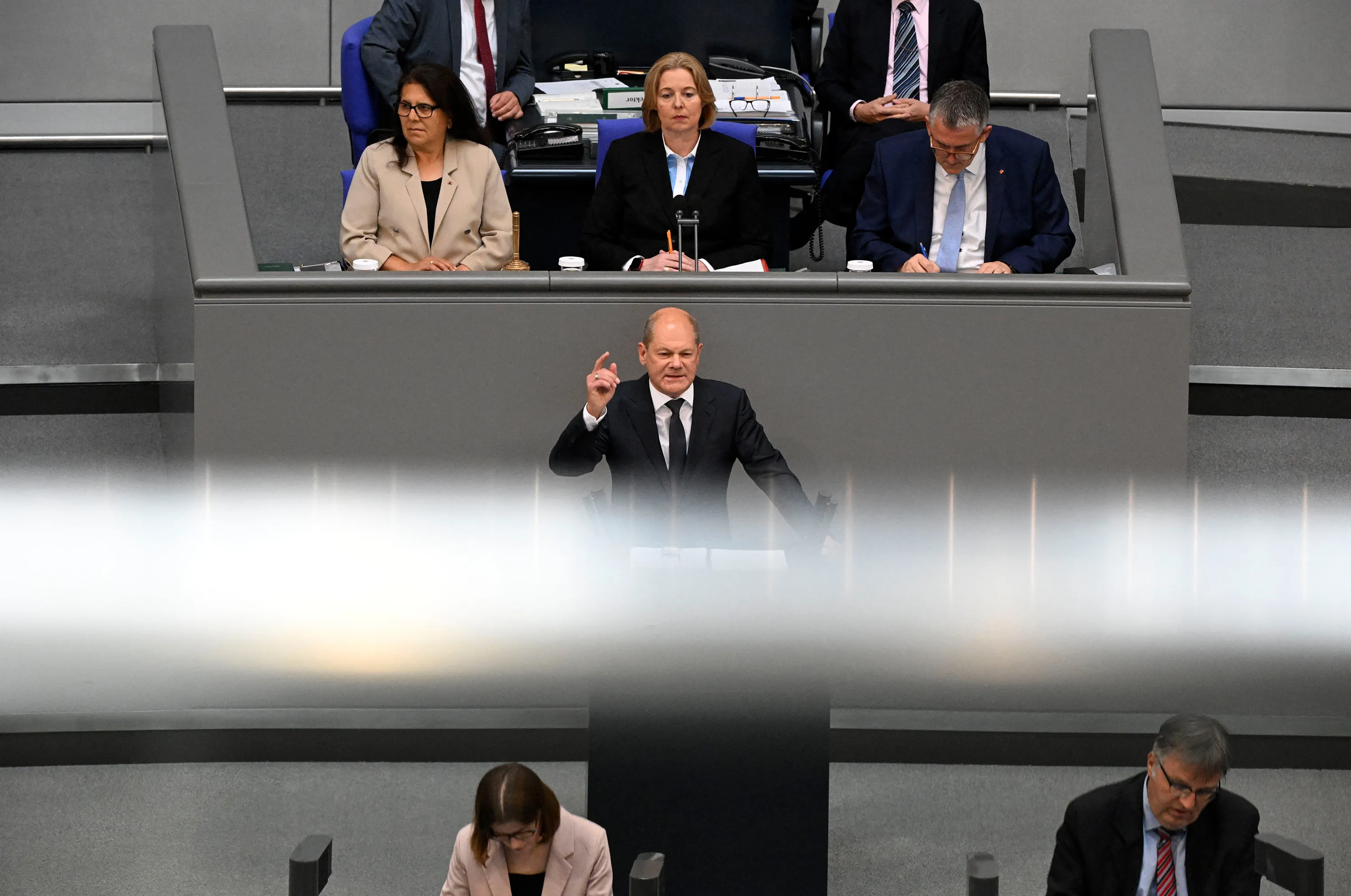 Olaf Scholz&nbsp;at the Bundestag in Berlin on June 1.