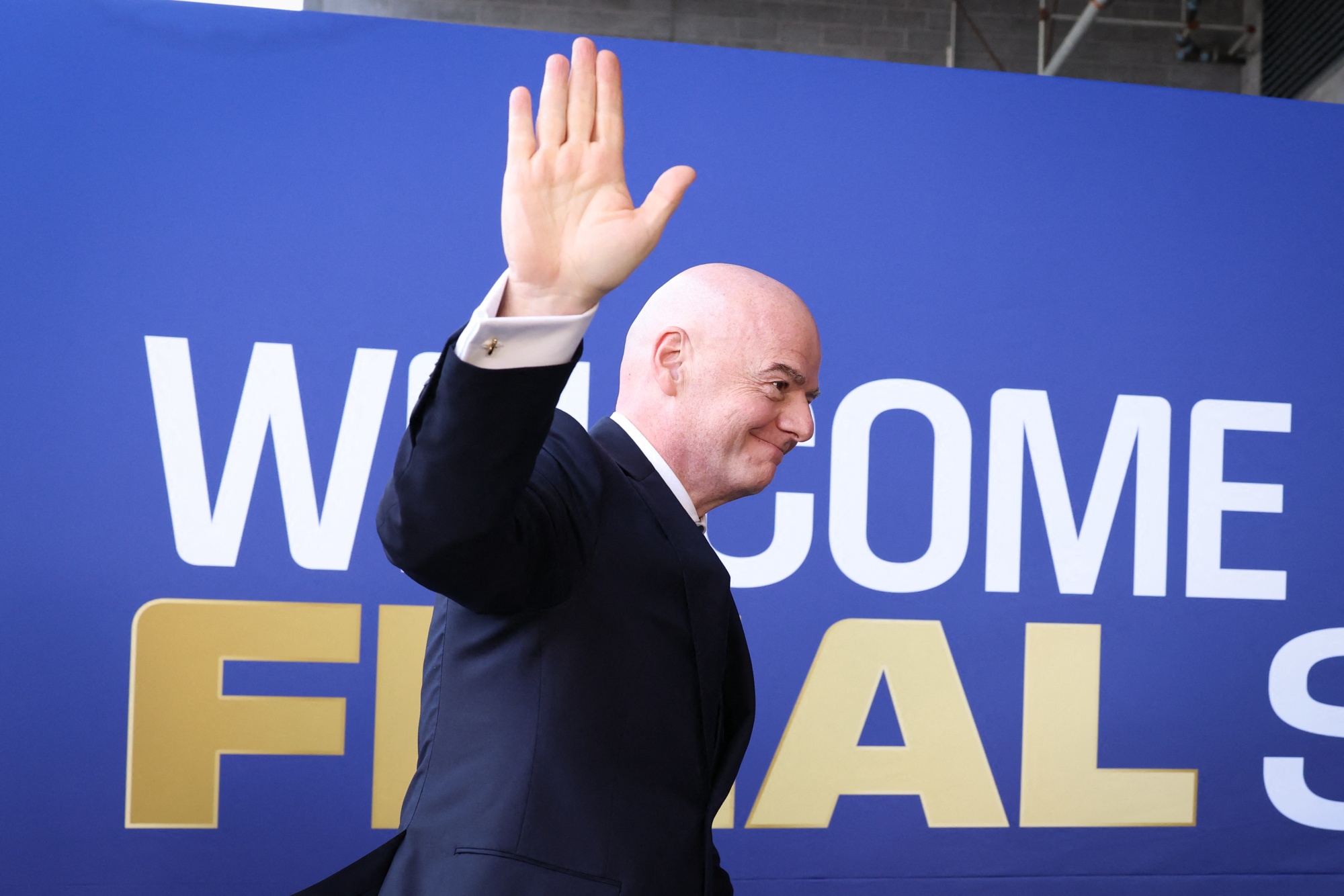 FIFA President Gianni Infantino during the 2026 World Cup football tournament final match between Spain and Argentina in East Rutherford on July 19. Photographer: Charly Triballeau/AFP/Getty Images
