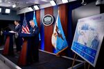 Chairman of the Joint Chiefs of Staff Air Force Gen. Dan Caine with Pete Hegseth at the Pentagon on June 22.