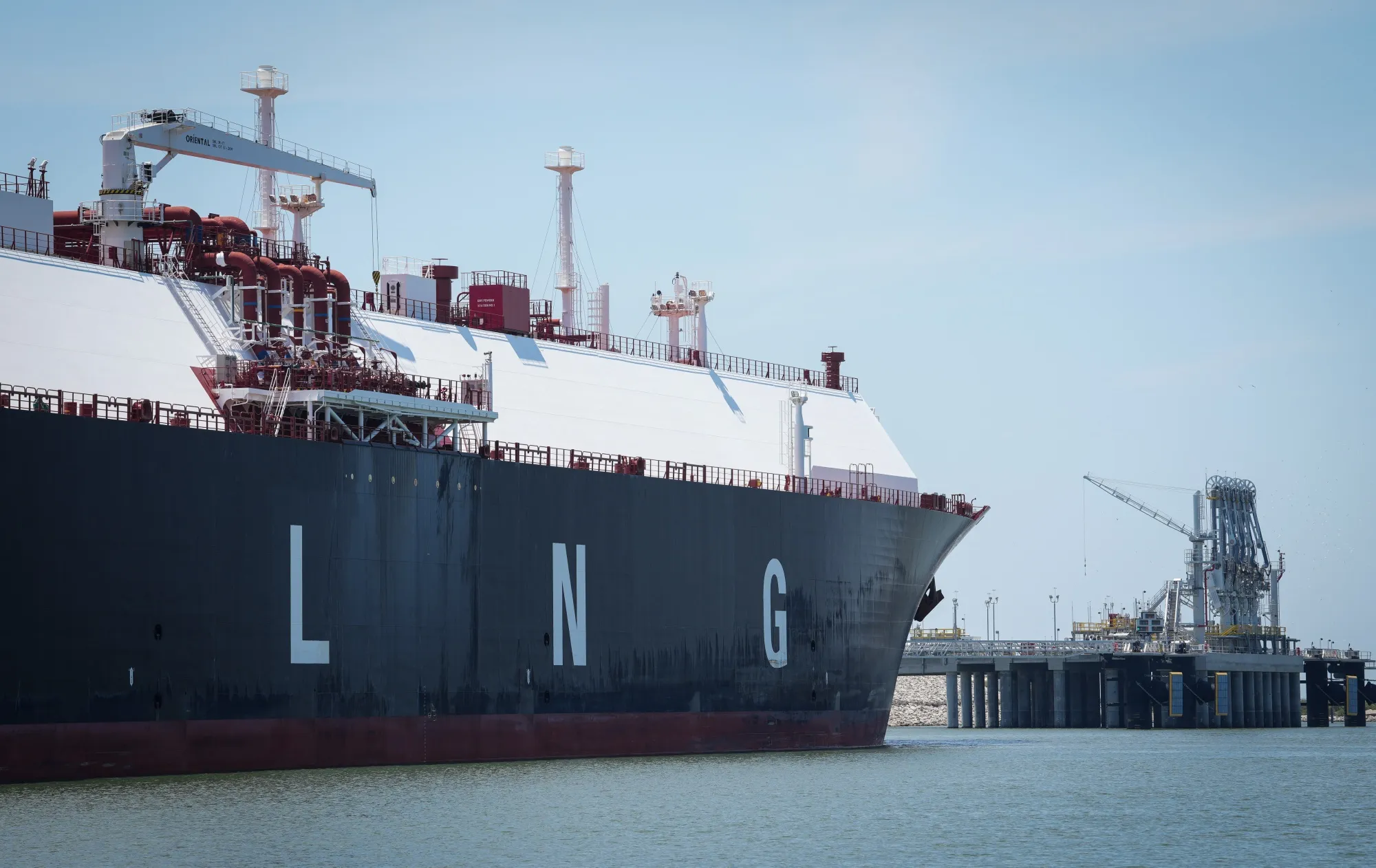 An LNG vessel in Louisiana.