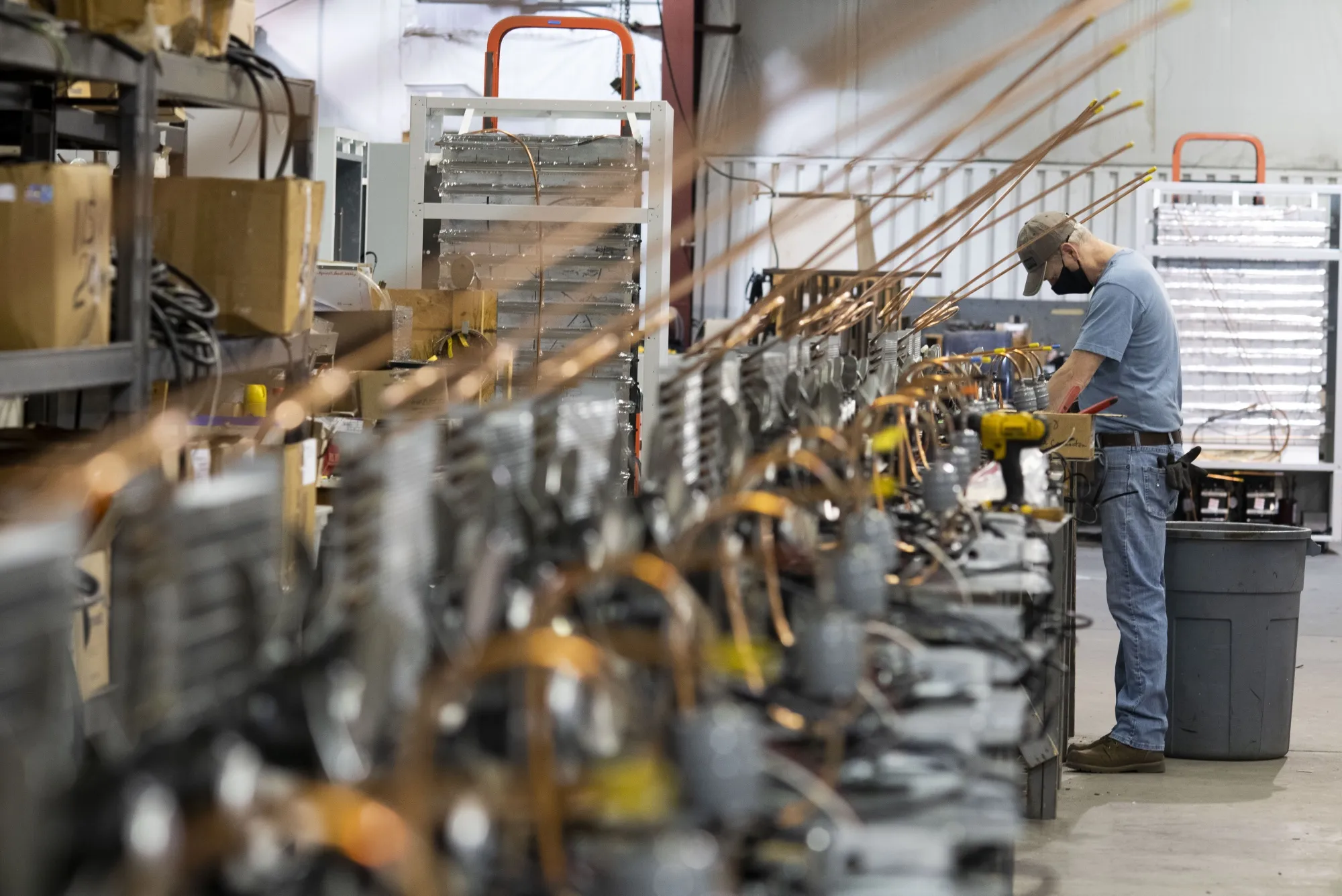 An employee works at&nbsp;a manufacturing facility in Cincinnati, Ohio, U.S.