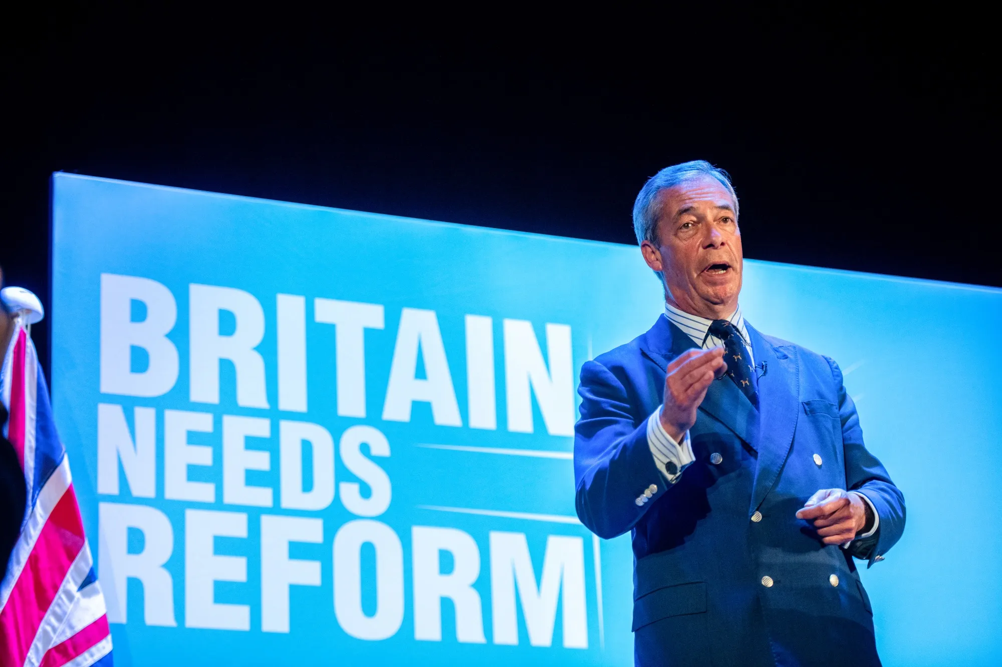 Nigel Farage during a campaign event in Clacton-on-Sea. 