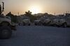 Mine Resistant Ambush Protected (MRAP) vehicles sit in a motor pool at Camp Salerno in Khost province, Afghanistan, on Sunday, June 23, 2013. U.S. President Barack Obama has maintained his position of ending U.S. combat in Afghanistan by the end of next year, though that plan has included keeping in place several thousand troops for support.