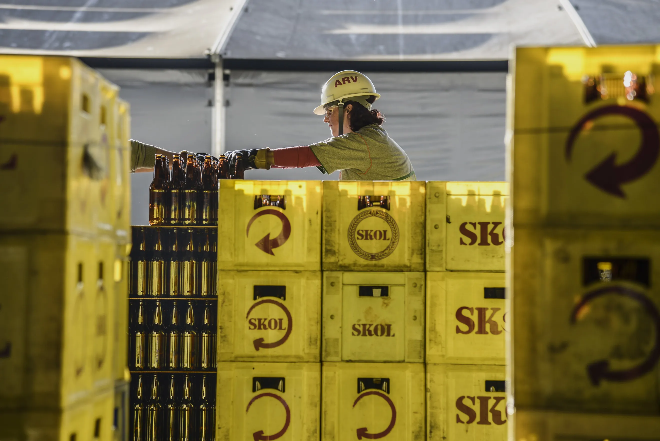 Operations Inside The Ambev SA Beer Bottling Facility Ahead Of Earnings Figures
