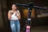 A Lyft Inc. electric scooter stands in Oakland, California, U.S..