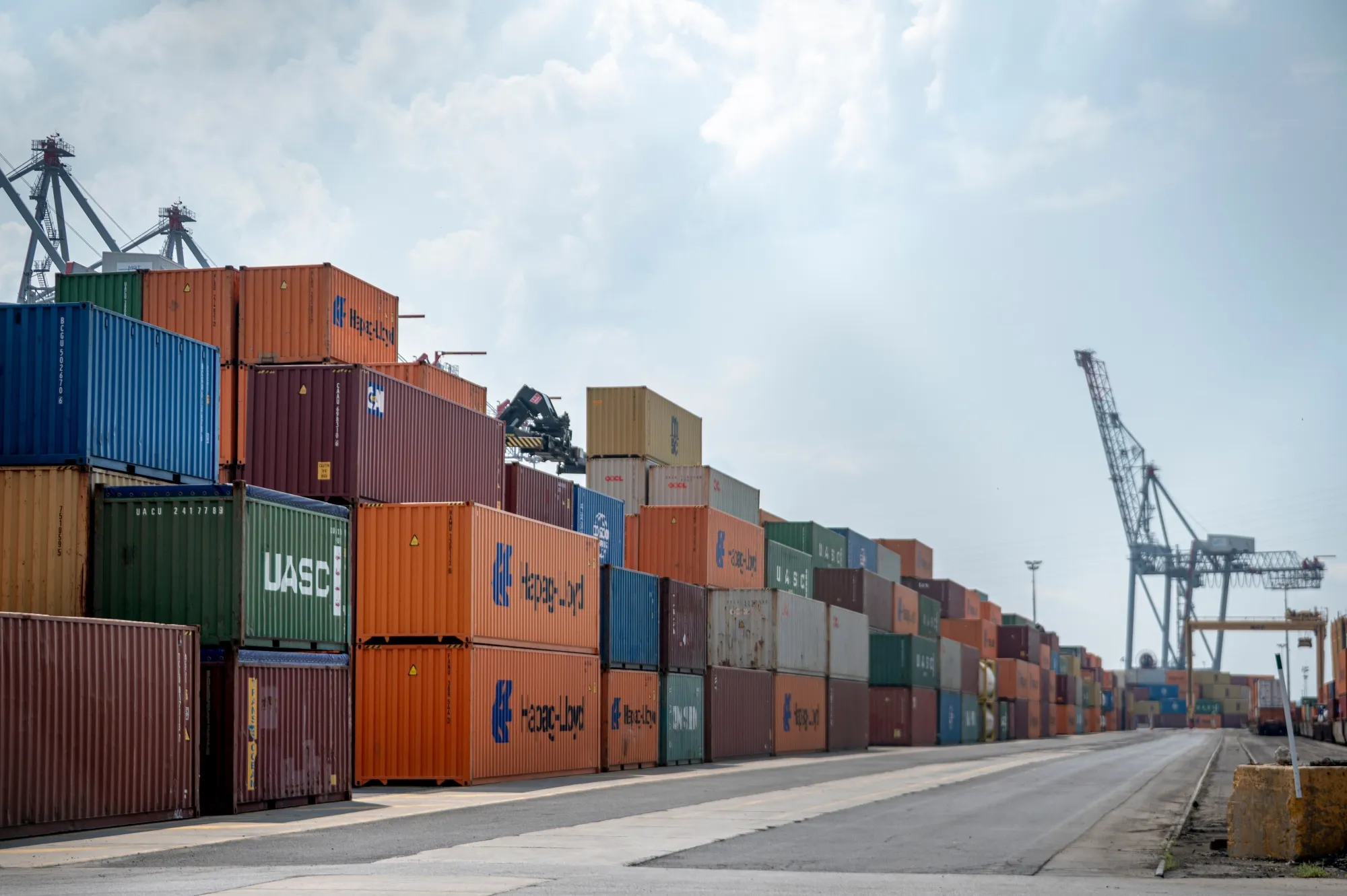 Shipping containers at the Port of Montreal.