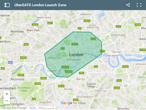 Currently you can only get food delivered to you if you live - or work - in central London.