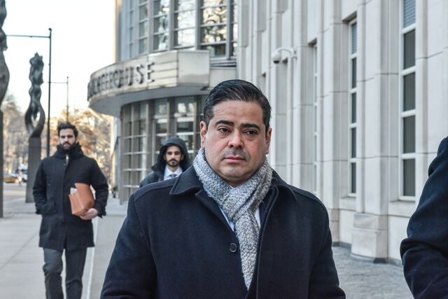 Javier Aguilar departs Federal Court in Brooklyn on Tuesday, Feb. 20, 2024