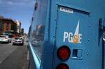 A Pacific Gas and Electric (PG&E) truck sits parked on a street on June 18, 2018 in San Francisco, California.