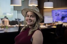 A portrait of Luana Belusso at her office.