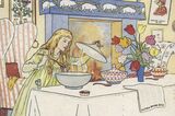 The Three Bears Goldenlocks / Goldilocks tasting their porridge