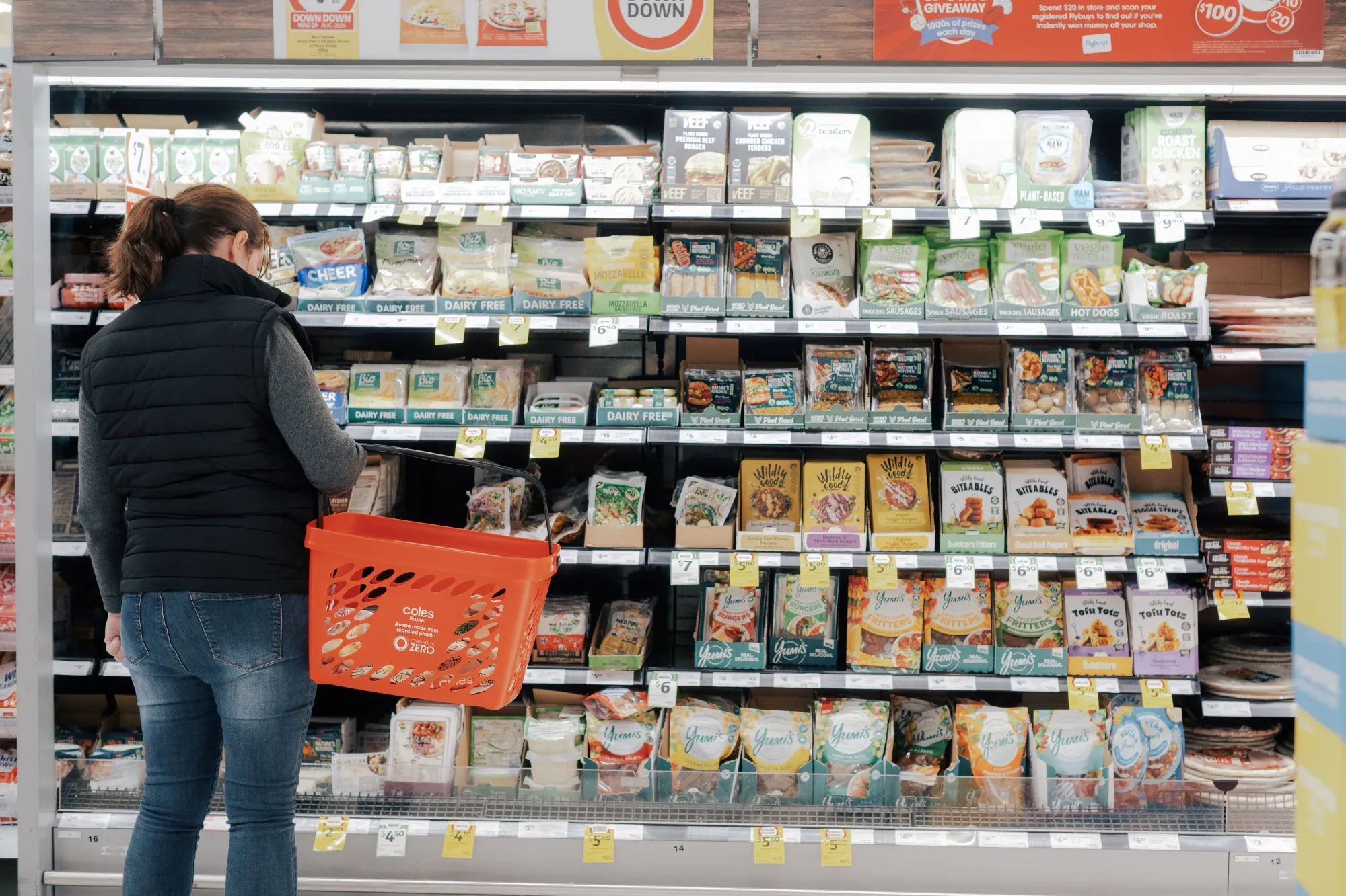 A customer browses a food aisle at a supermarket in Melbourne, Australia.