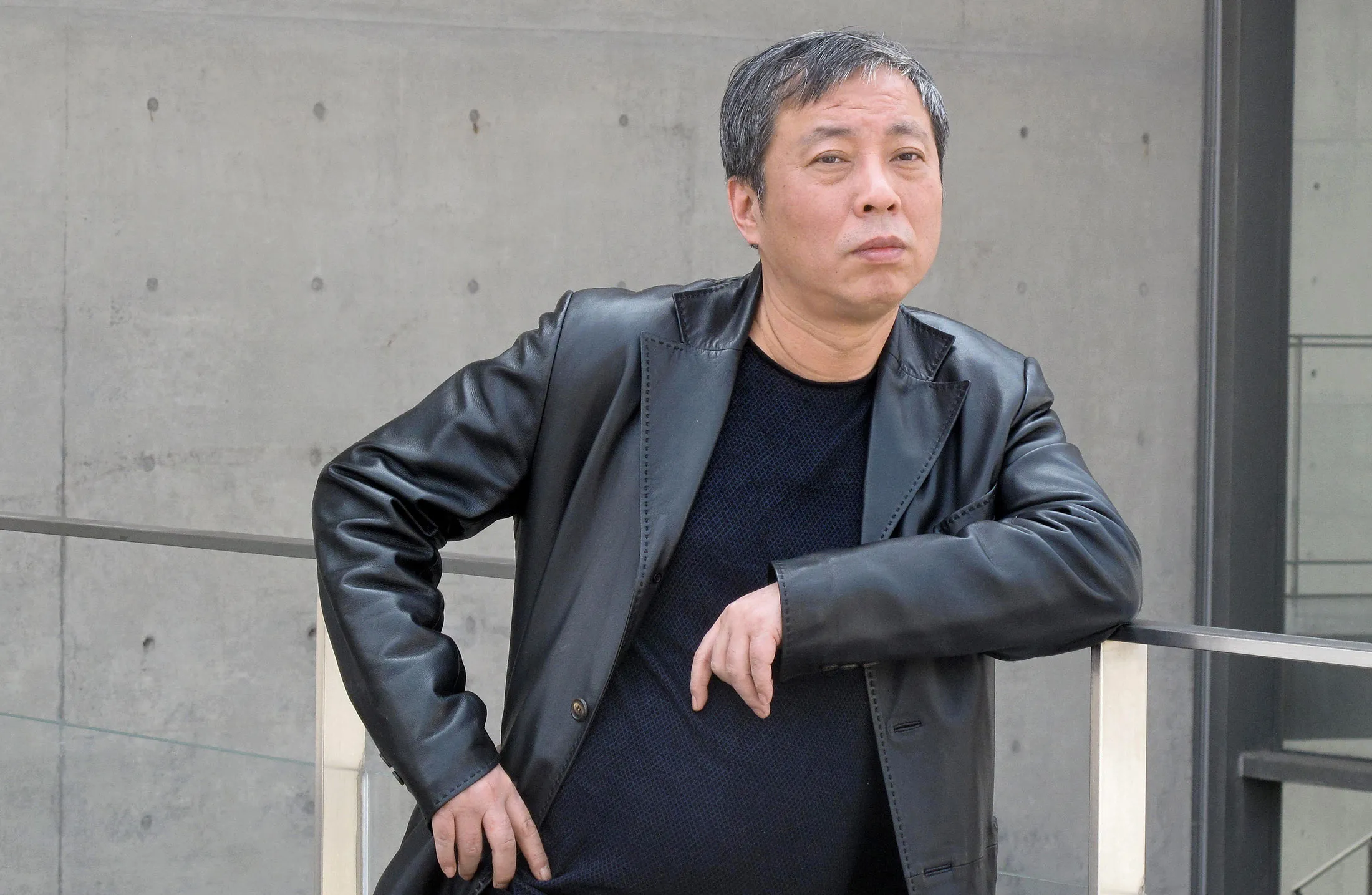 Billionaire art collector Liu Yiqian stands on top of the Long Museum West Bund in Shanghai on March 28, 2015.
