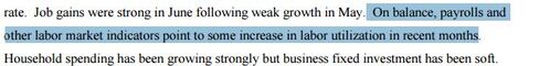 July FOMC statement