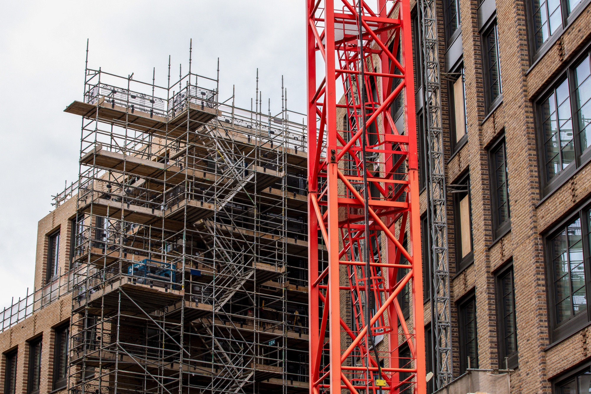 High-rise apartment buildings under construction in the Canada Water area of London&nbsp;on July 10.