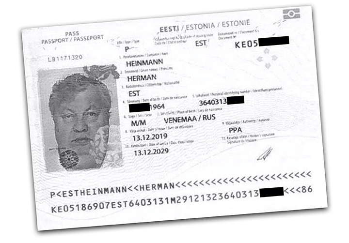 A copy of Herman Heinmann’s passport included in a U.S. court filing.