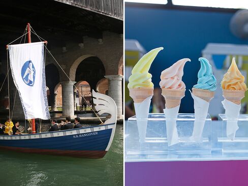 (From left) Ragnar Kjartansson, S.S. Hangover; Spencer Finch, Sunset, 2011