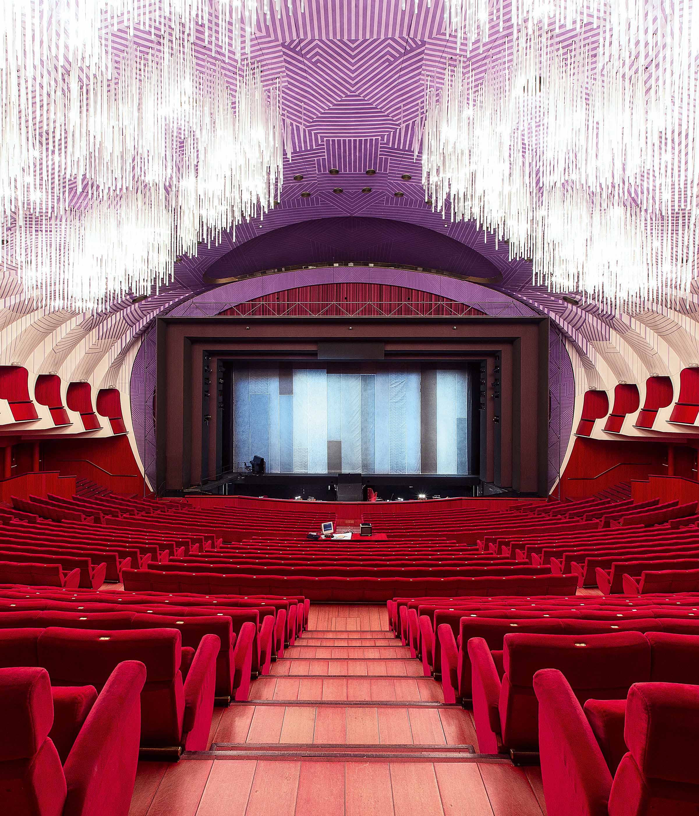 A bold Alcantara curtain dominates the stage in 2017 at the&nbsp;Teatro Regio Torino in Turin, Italy.