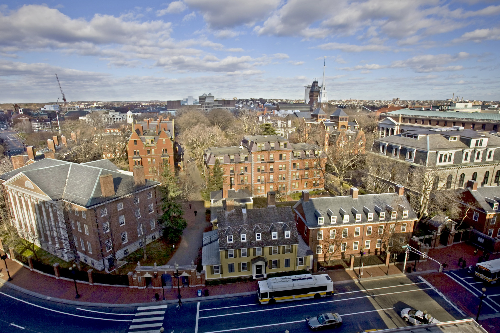Harvard Yard and Harvard Square in Cambridge, Massachusetts on Wednesday, December 16, 2009. Michael Fein/Bloomberg News

