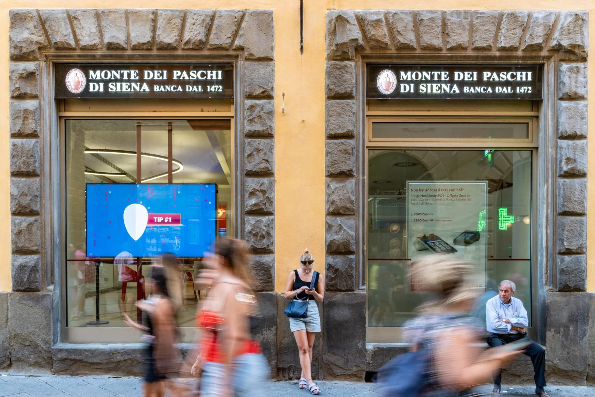 A branch of Banca Monte dei Paschi di Siena SpA&nbsp;in Siena.