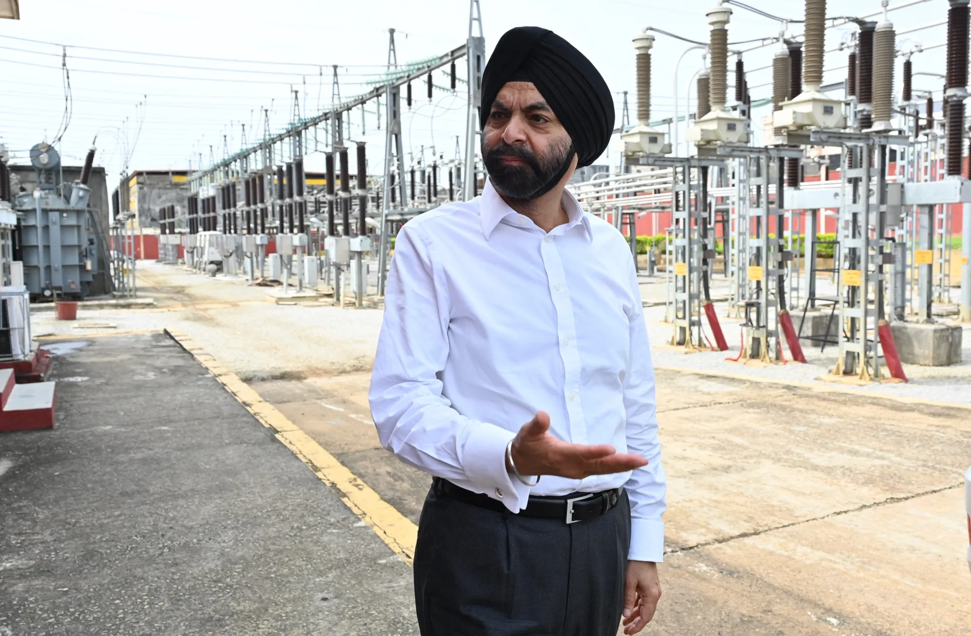 Ajay Banga&nbsp;visits an electricity plant financed by the World Bank in Yopougon, a suburb of Abidjan, Ivory Coast.