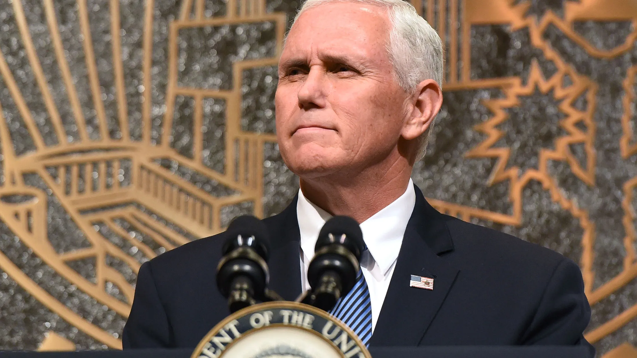 Vice President Mike Pence speaks on Oct. 7, 2017, in Las Vegas.
