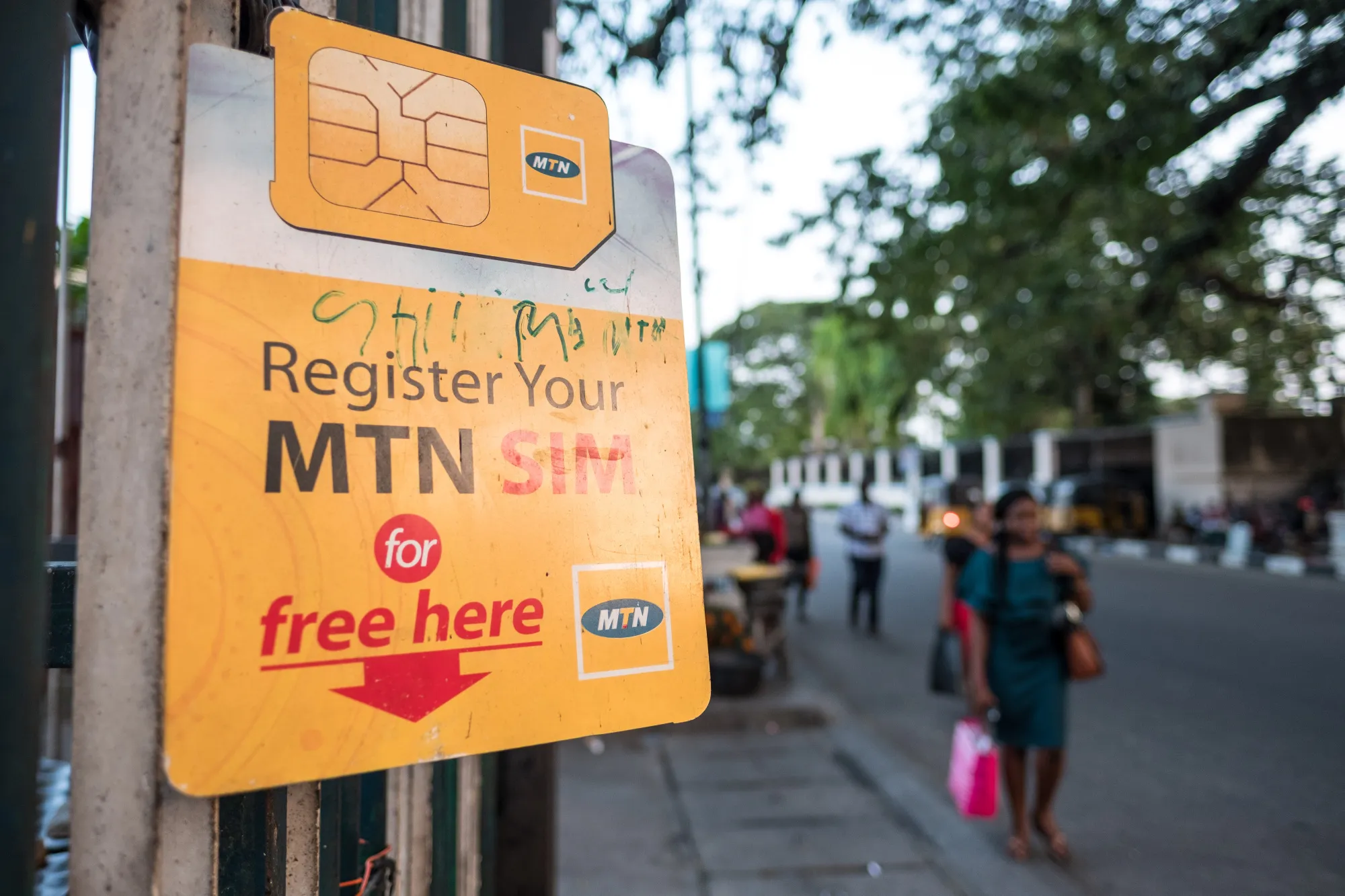 An MTN Group Ltd. roadside kiosk in Lagos.