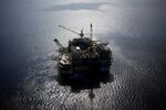 A deepwater oil platform in the Gulf of Mexico, off the coast of Louisiana.