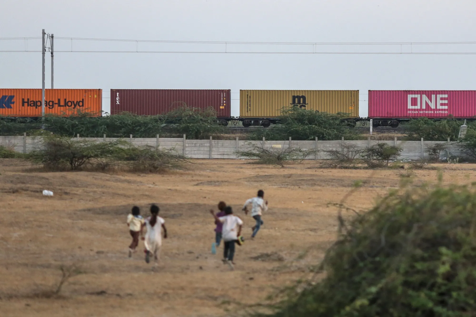 Freight train near Adani Group’s Mundra Port.