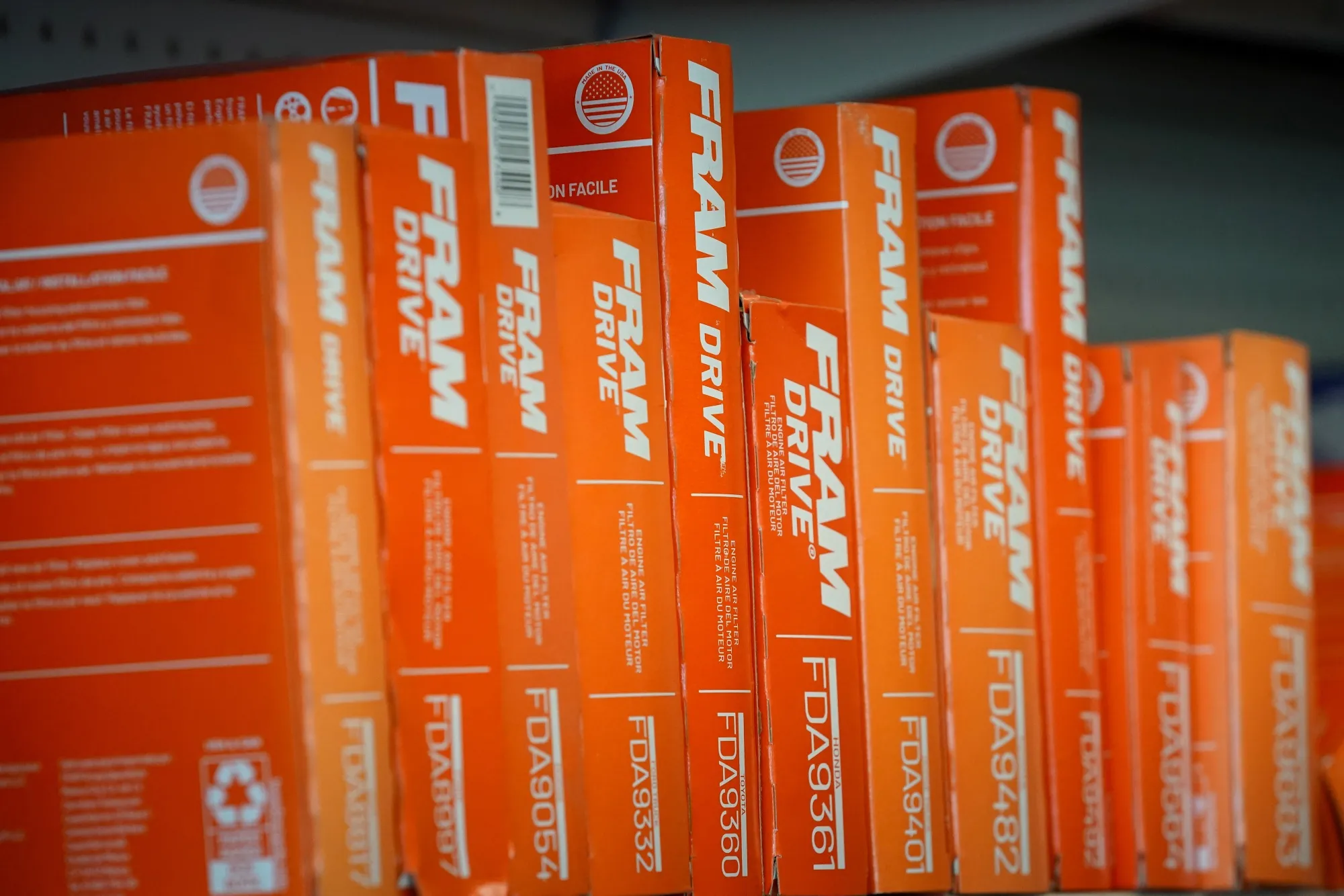 Fram air filters at an auto parts store in Provo, Utah.