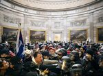 Police clash with supporters of Donald Trump in the Capitol building in Washington D.C.,&nbsp;on Jan. 6.