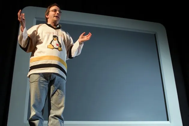 Linus Torvalds, creator of Linux open-source software, in 2000